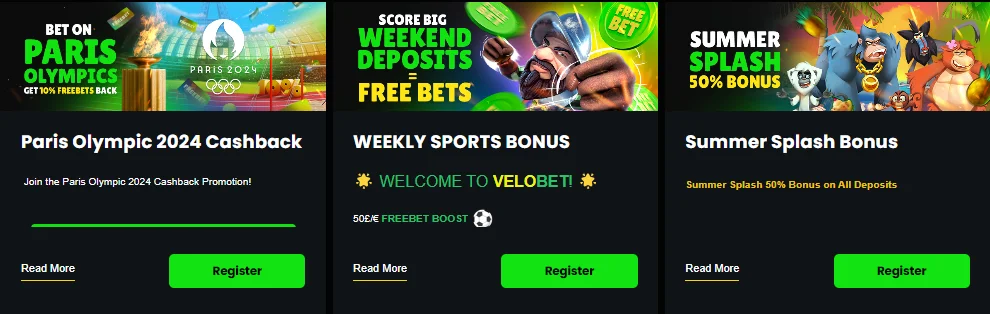 Velobet bonus
