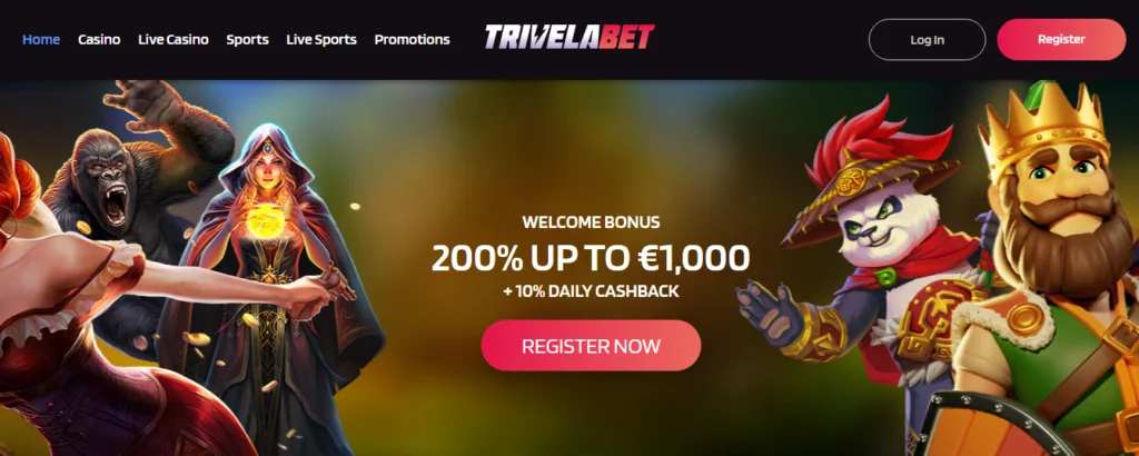 Trivelabet homepage