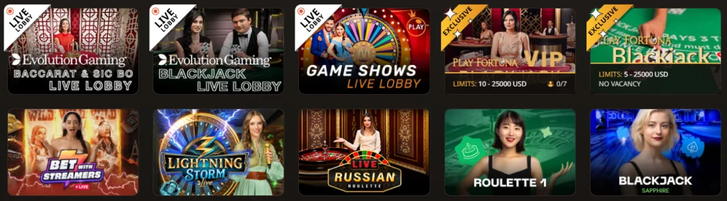Play fortuna live casino