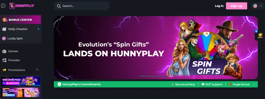 Hunnyplay homepage